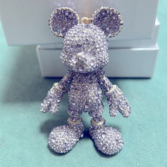 Baublebar Disney Mickey Mouse Bling PURPLE Crystal Bag Charm Key Chain F… - Picture 5 of 8